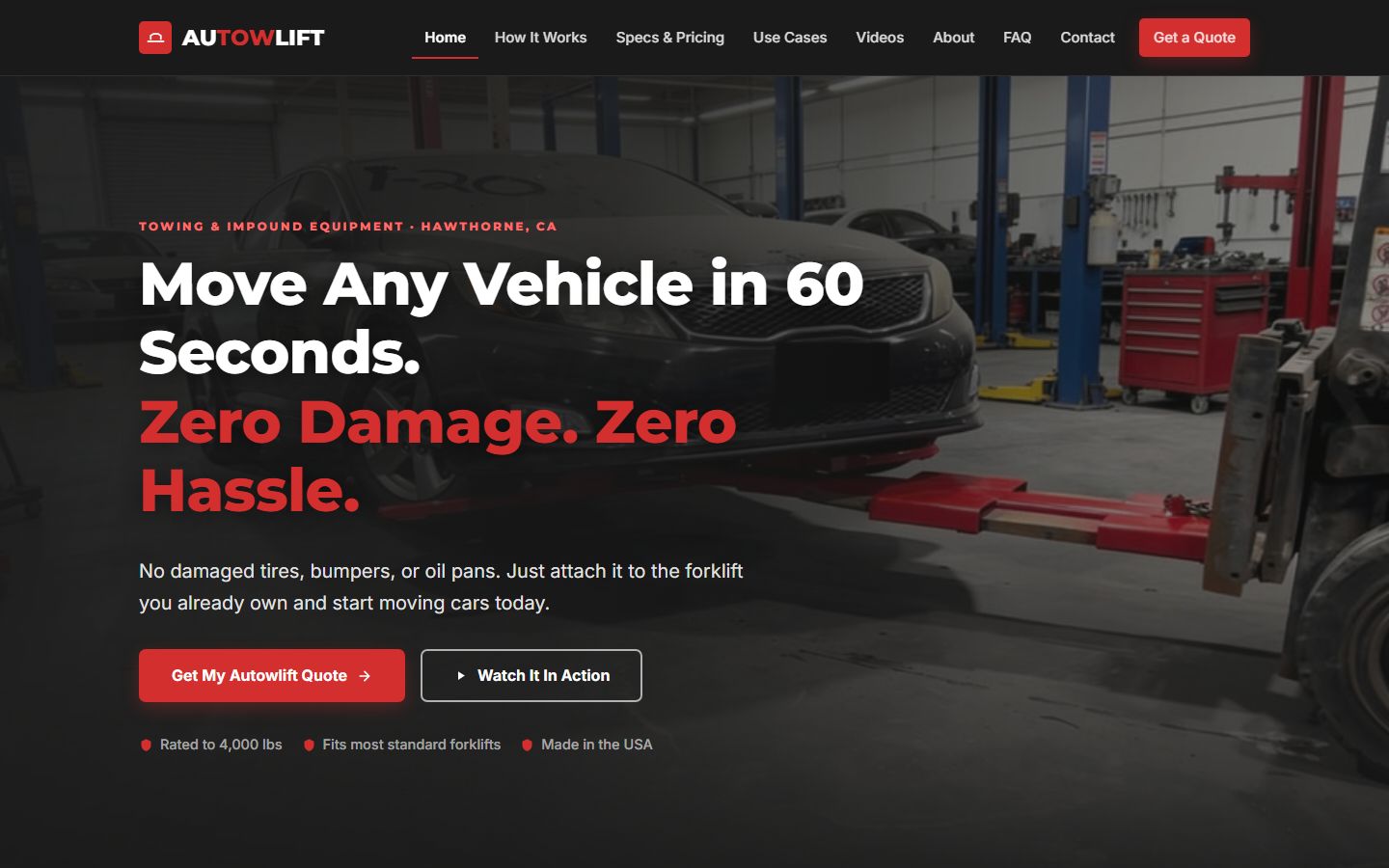 Autowlift website homepage